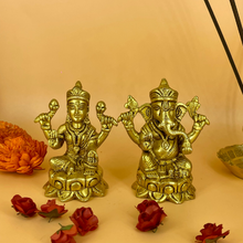 Load image into Gallery viewer, Brass Laxmi Ganesh Murti