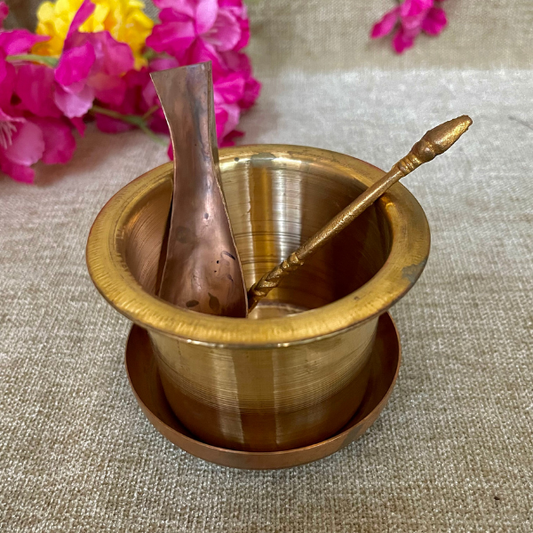 Copper Panch Patra Full Set (Large)