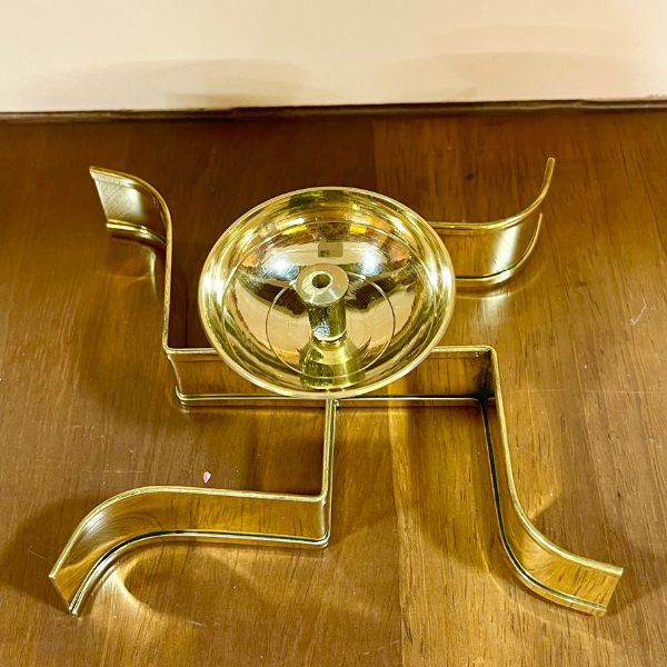 Designer Swastik Heavy Brass Akhand Diya