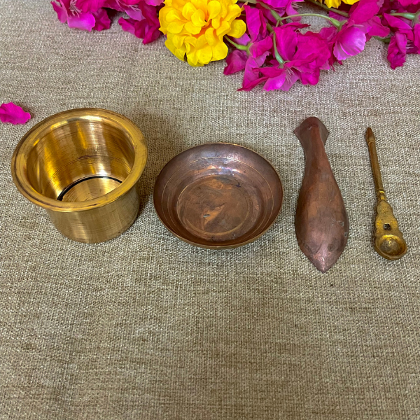 Copper Panch Patra Full Set (Large)
