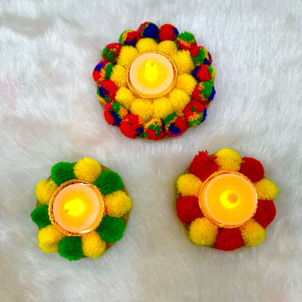Trio Rangoli Set with Candles