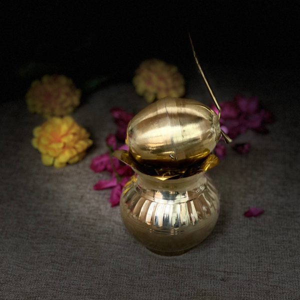 Brass Kalash with Mango Leaf & Coconut
