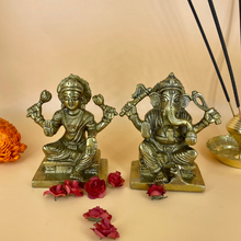 Load image into Gallery viewer, Brass Antique Laxmi Ganesh Murti