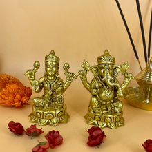 Load image into Gallery viewer, Brass Laxmi Ganesh Murti