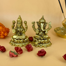 Load image into Gallery viewer, Brass Laxmi Ganesh Murti