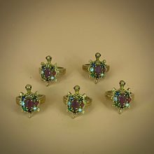 Load image into Gallery viewer, Navratna Vastu Tortoise Brass Ring