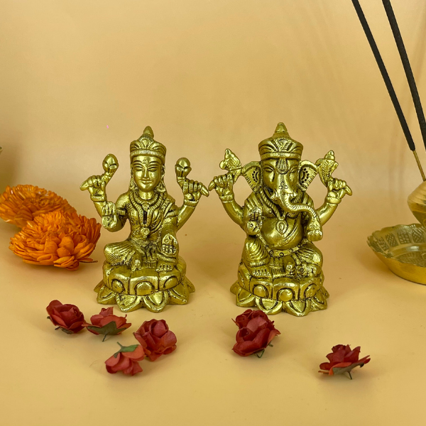 Brass Laxmi Ganesh Murti