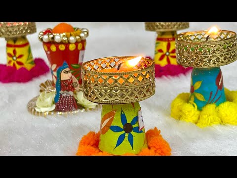 T-Light candle Holder Rangoli Set with Candle